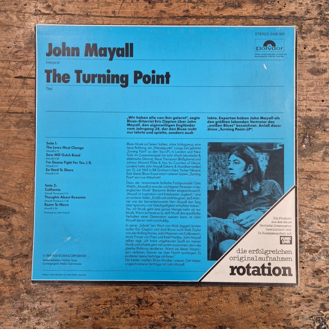 LP John Mayall - The Turning Point Polydor 2428 303 Musica Rock Vinile