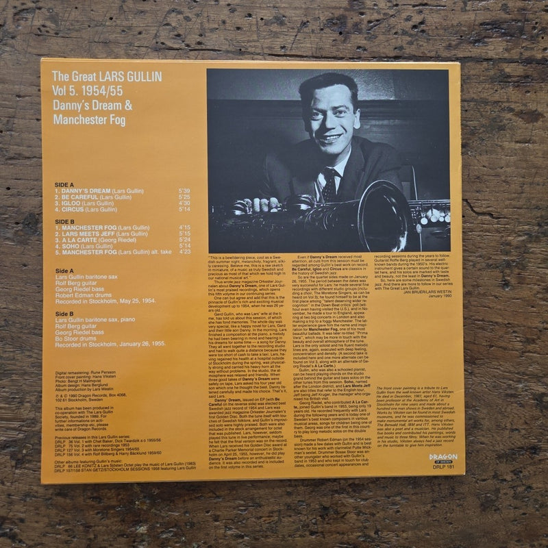 LP Lars Gullin - Danny's Dream & Manchester Fog DRLP 181 Jazz  Vinile 1955