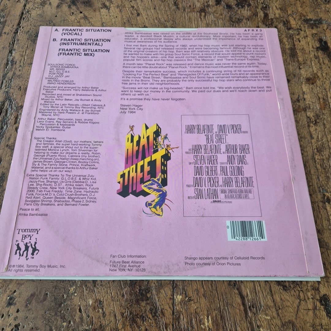 LP Tommy Boy - Afrika Bambaata Soulsonic Force Shango AFRX 3 Vinile Disco