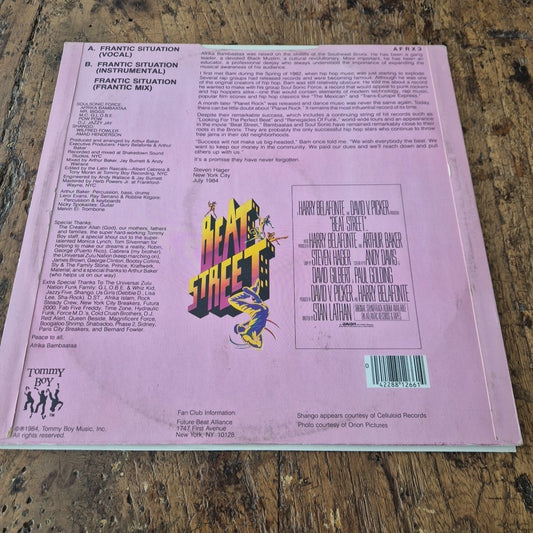 LP Tommy Boy - Afrika Bambaata Soulsonic Force Shango AFRX 3 Vinile Disco