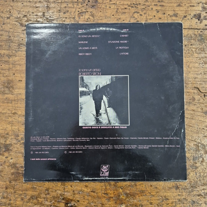LP Roberto Sironi - Io Sono Un Artista L.R.L.P 004 Musica Jazz POP Vinile 12