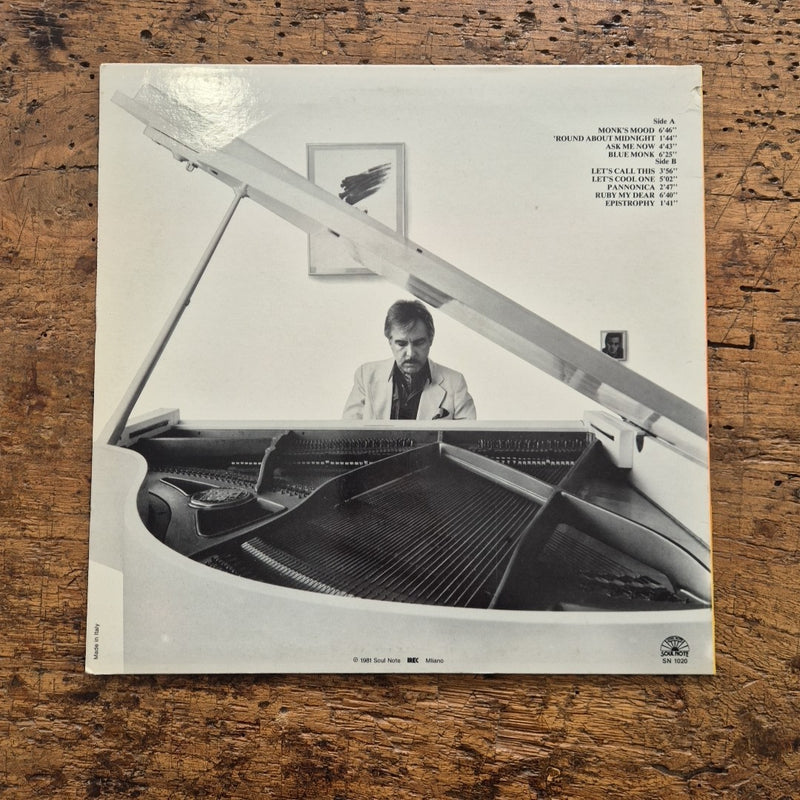 LP Gaslini Plays Monk SN 1020 Made In Italy 1981 Musica Jazz Vinile