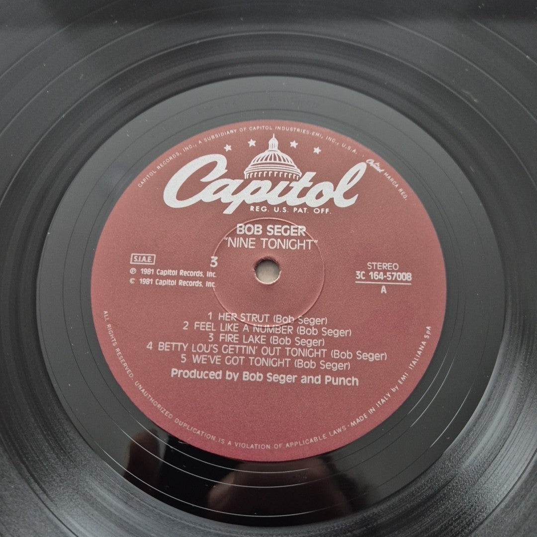 LP Bob Seger And The Silver Bullet Band Nine Tonight 3C 164-57007 Rock Vinile