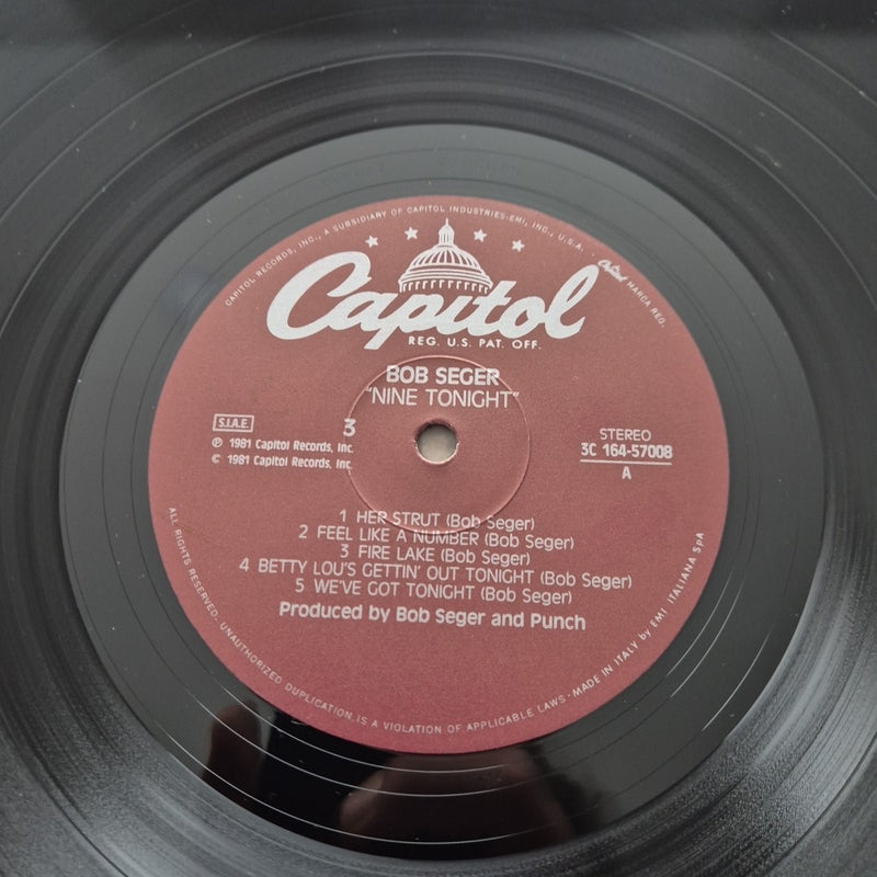 LP Bob Seger And The Silver Bullet Band Nine Tonight 3C 164-57007 Rock Vinile