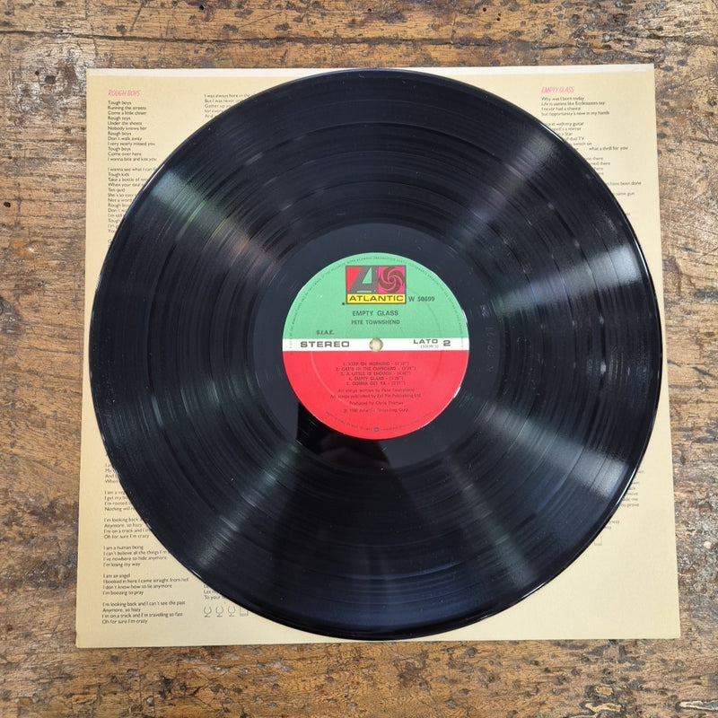 LP Pete Townshend - Empty Glass Atlantic W 50 699 Made In Italy Vinile Rock