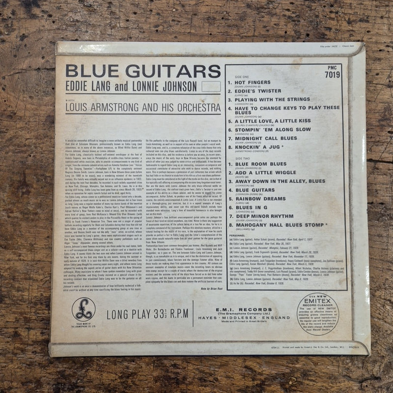 LP Eddie Lang Lonnie Johnson Blue Guitars PMC 7019 Made In UK Musica Jazz Vinile