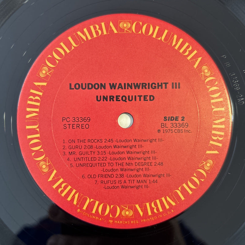 LP Loudon Wainwright III - Unrequited PC 33369 1975 Country Blues Folk Rock Pop