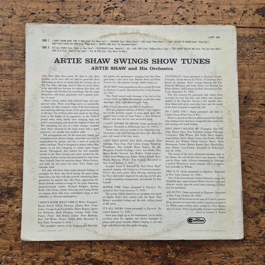 LP Artie Shaw - Swings Show Tunes LCP 66 Italy Musica Jazz Vinile 12