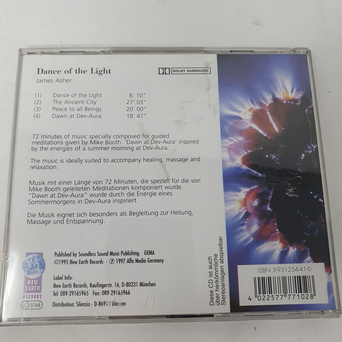 CD James Asher – Dance Of The Light New Earth Records – CD 771