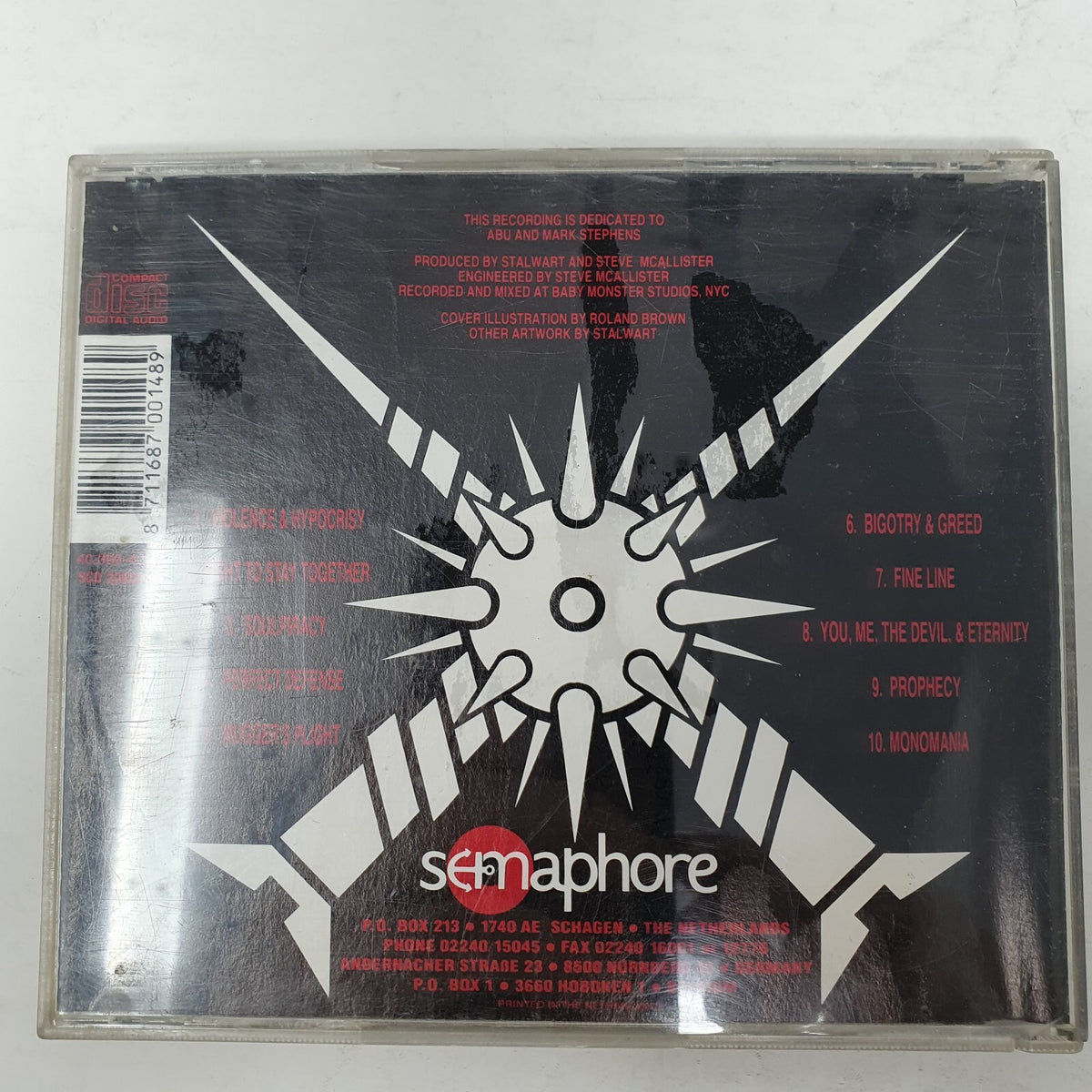 CD Stalwart  – Violence, Hypocrisy, Bigotry, Greed Semaphore