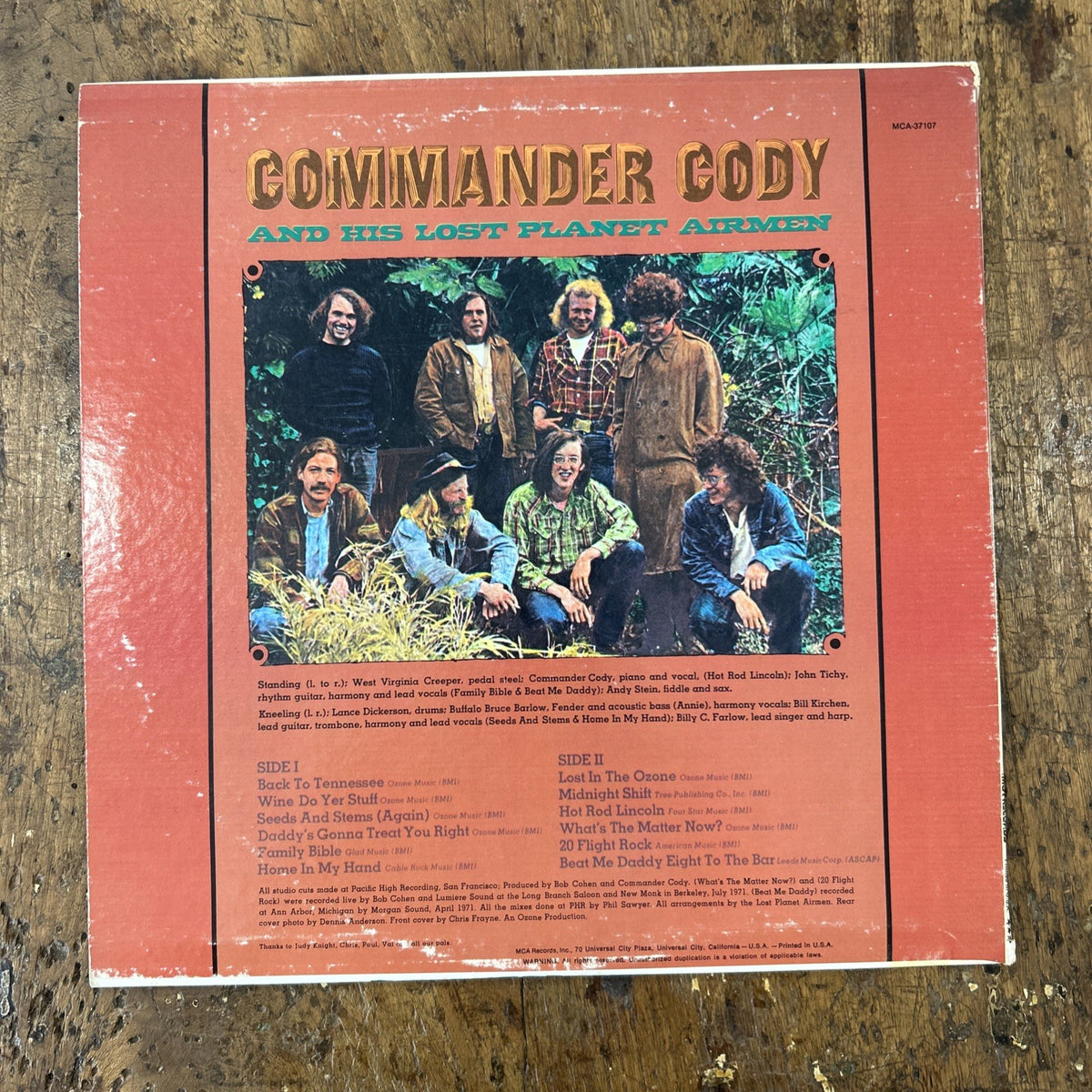 LP Commander Cody - Lost In The Ozone MCA-37107 Rock Folk Made In USA Vinile