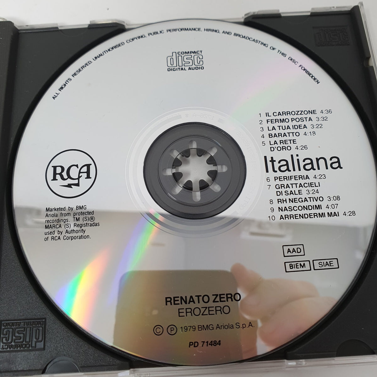 CD Renato Zero – Erozero RCA – PD 71484