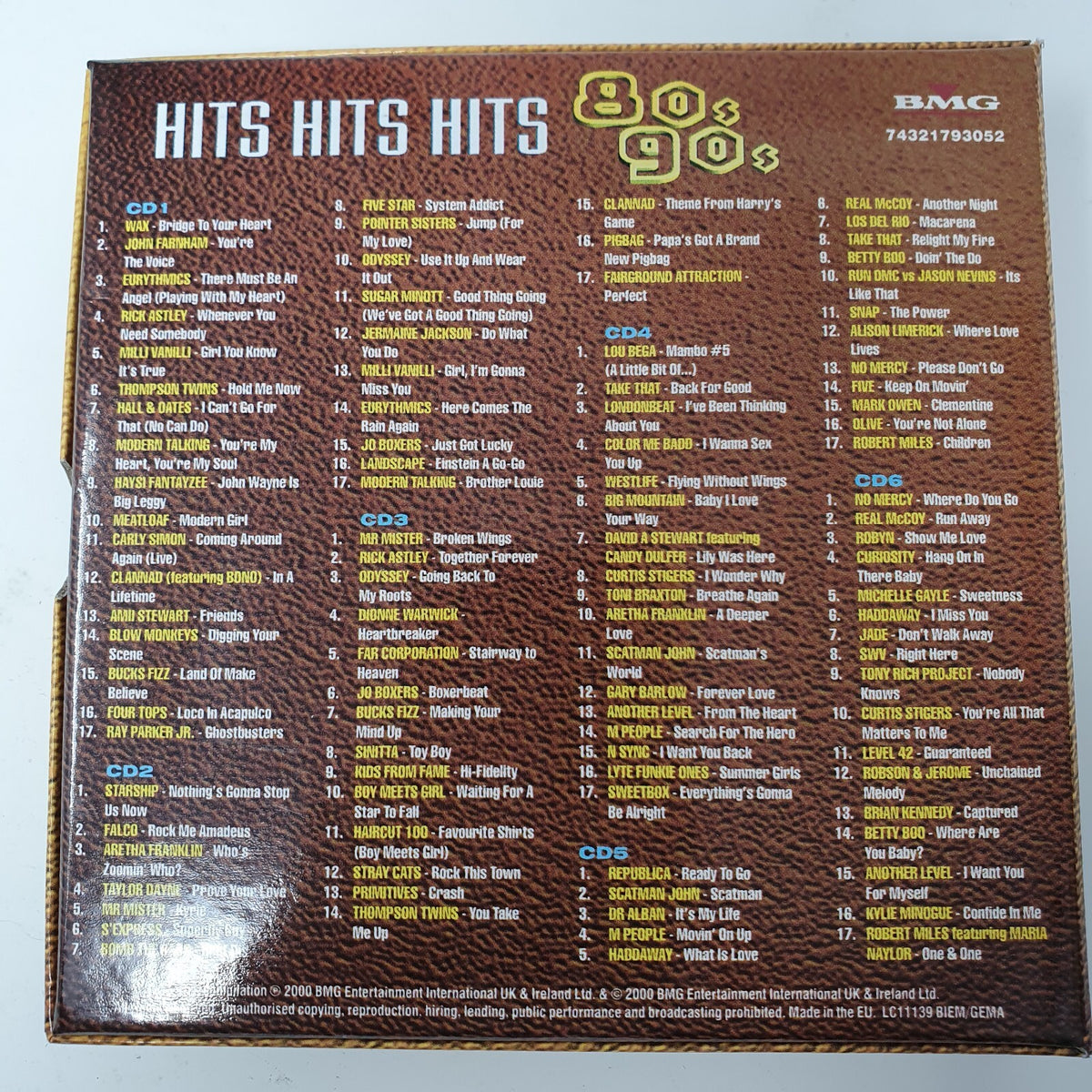 CD Various – Hits Hits Hits 80s 90s BMG – 74321793052Box 6cd