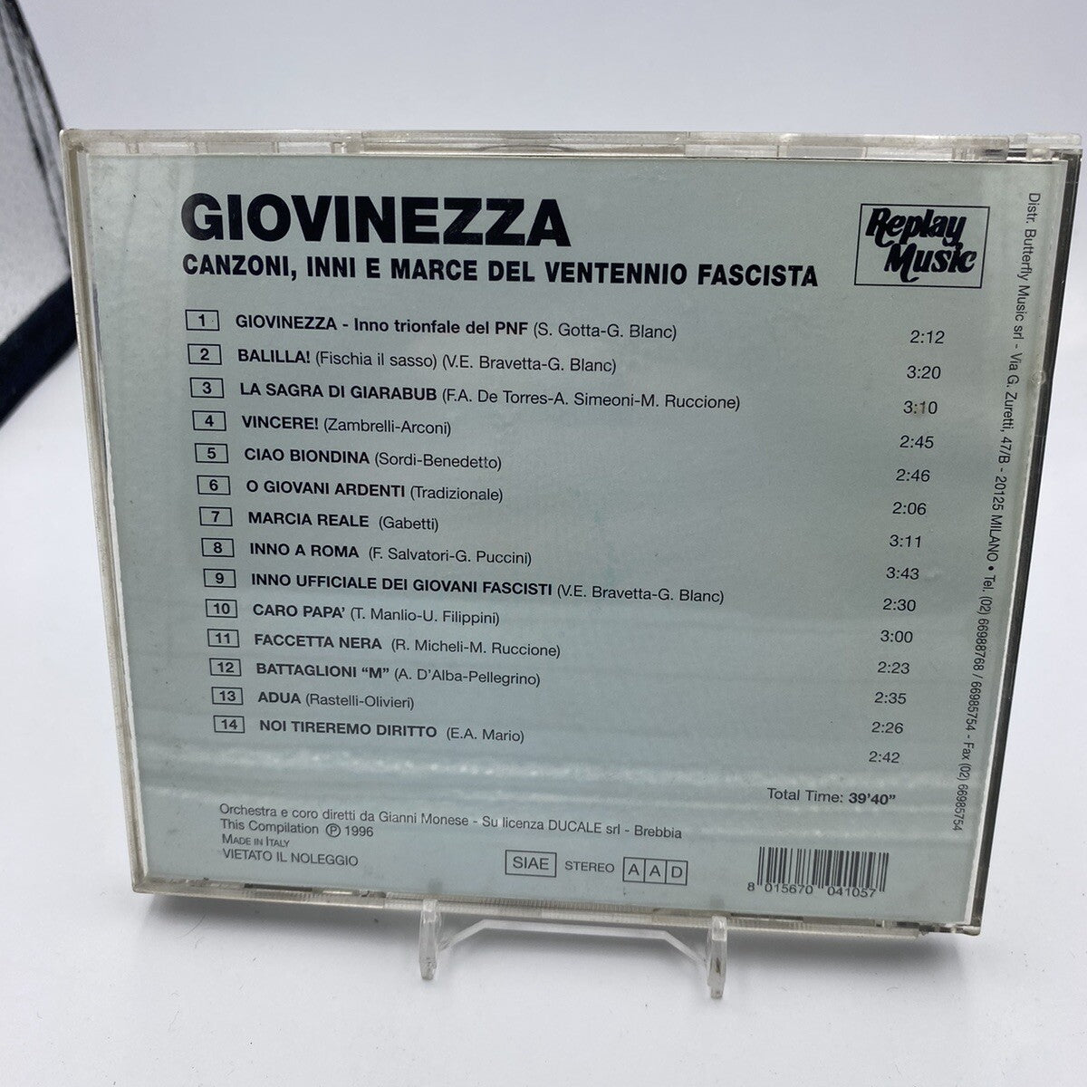 CD Various – Canzoni Anni E Marce Fascismo Italy Story