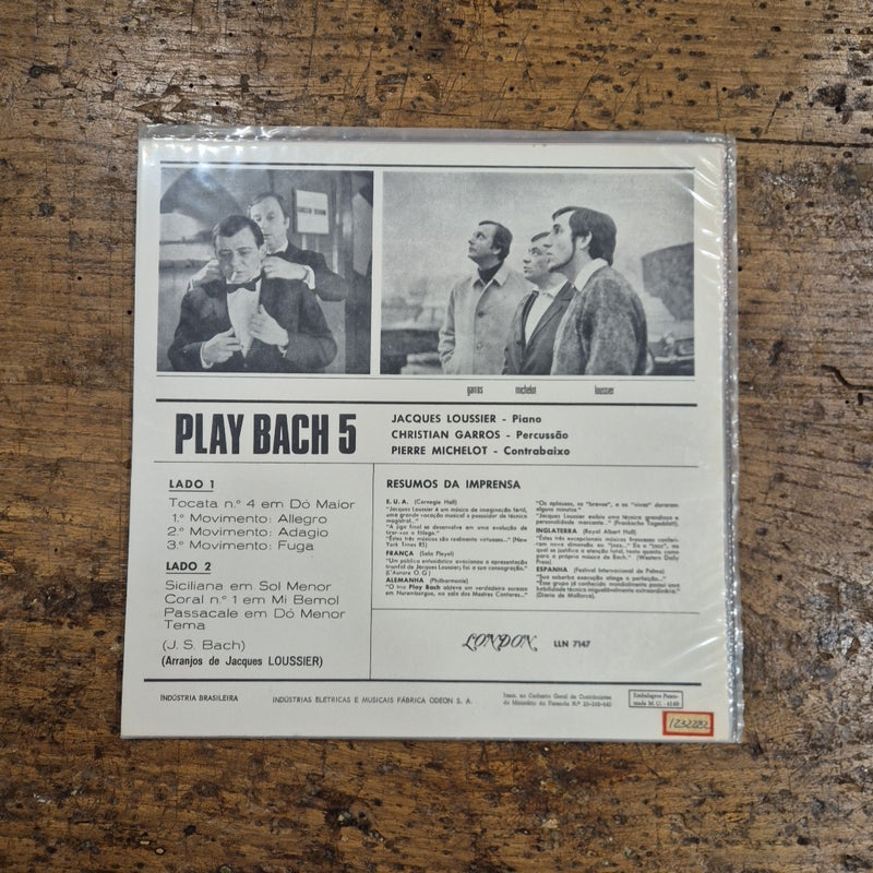 LP Jacques Loussier Trio - Play Bach 5 LNN 7147 Jazz Vinile 12