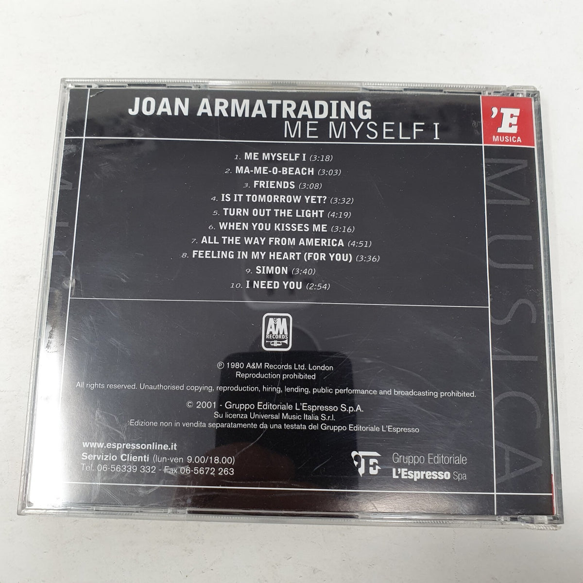 CD Joan Armatrading – Me Myself I A&M Records – BME 25, 'E Musica