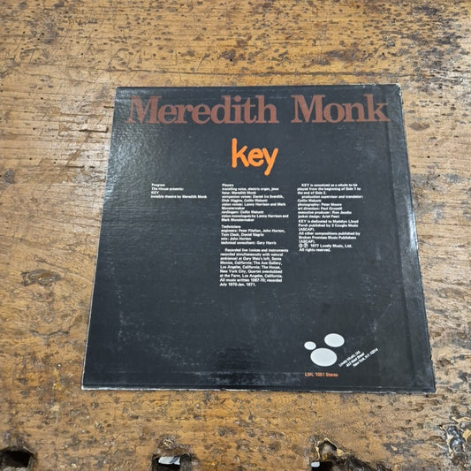 LP Meredith Monk - Key LML 1051 Musics Electronic Rock Vinile