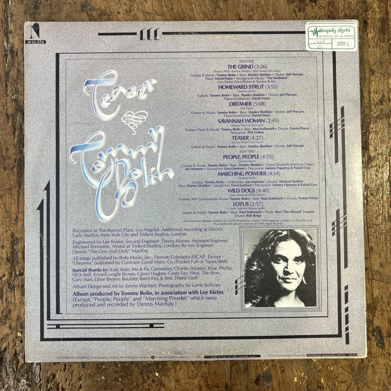 LP Tommy Bolin - Teaser W 50208 1975 Made In Italy Blues Rock Vinile