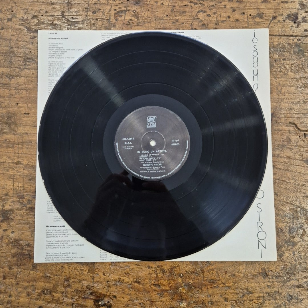 LP Roberto Sironi - Io Sono Un Artista L.R.L.P 004 Musica Jazz POP Vinile 12
