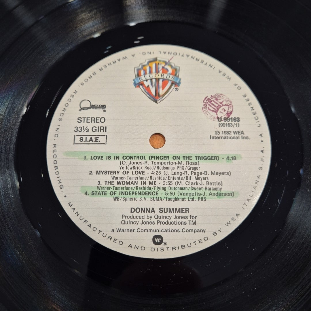 LP Donna Summer - Love Is In Control U 99163 Italy 1979 Pop Disco Soul Vinile