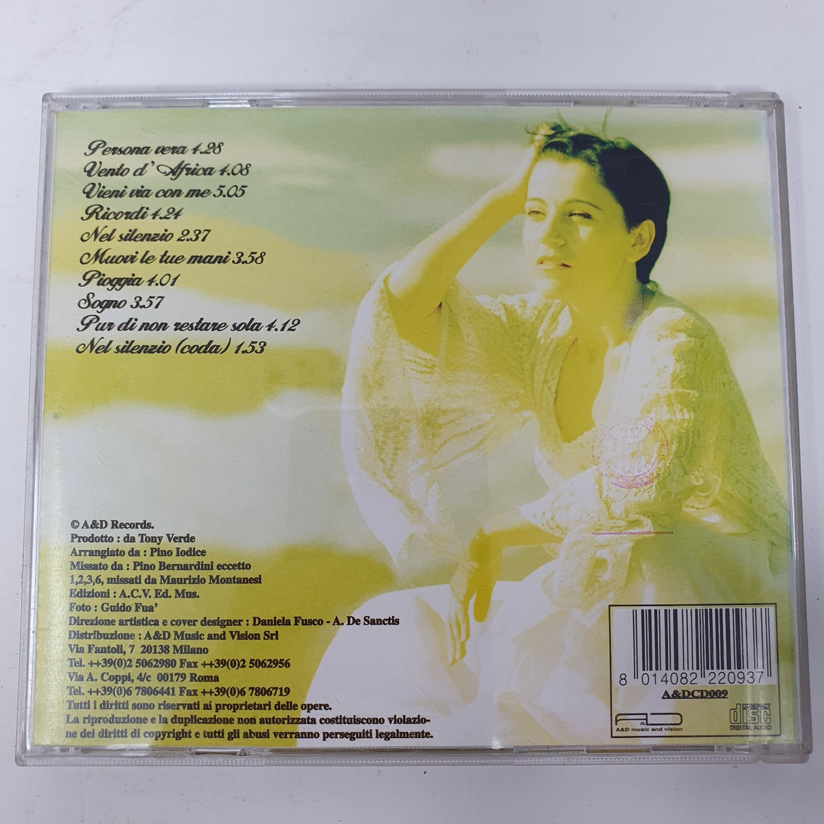 CD Cinzia Tedesco – Vento D'Africa A&D Records – A&DCD009