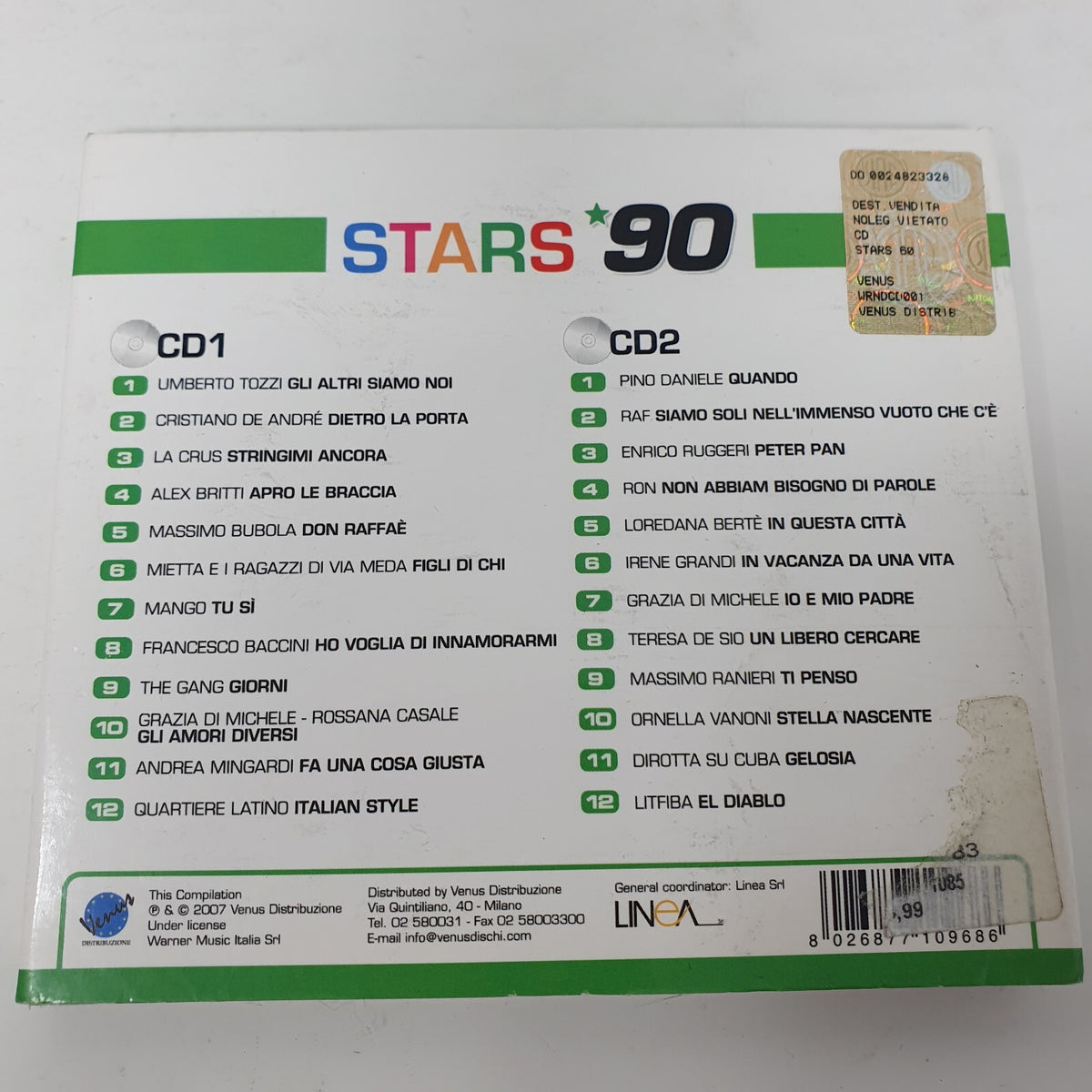 CD Various – Stars 90 Venus Distribuzione – WRNDCD004