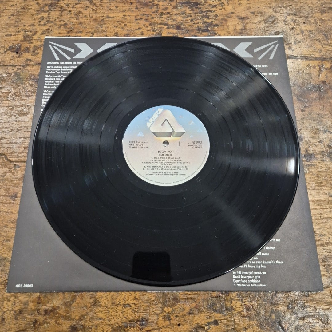 LP Iggy Pop - Soldier ARS 39003 Made In Italy 1980 Musica New Wave Vinile