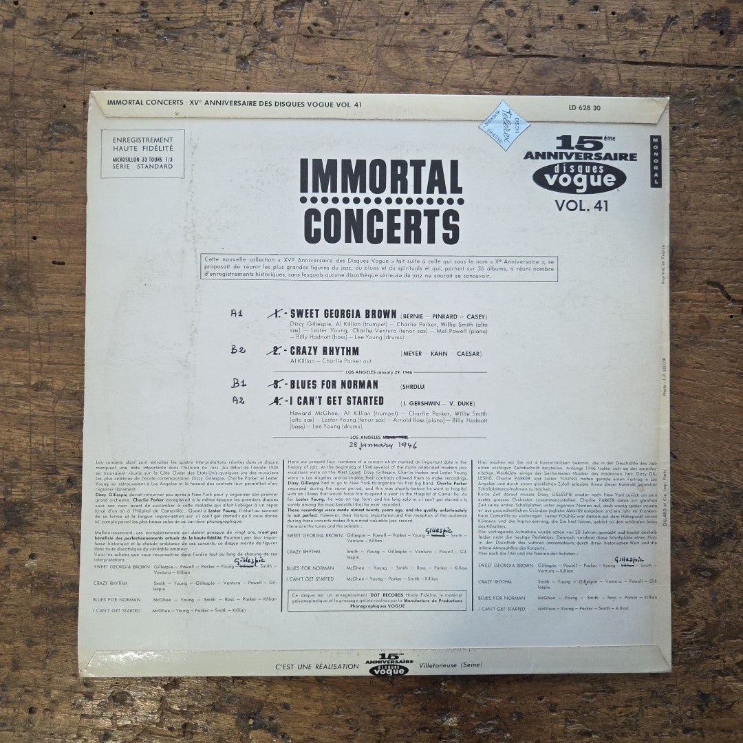 LP Various - Immortal Concert Los Angeles 1946 LD 628 30 Jazz Vinile 1947