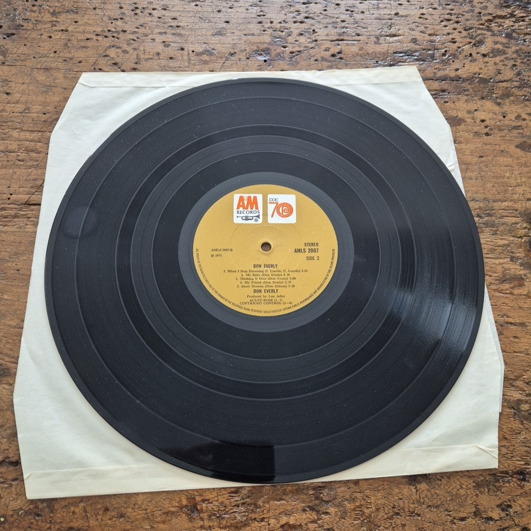 LP Don Everly AMLS 2007 UK 1971 Musica Rock New Wave Vinile Pop