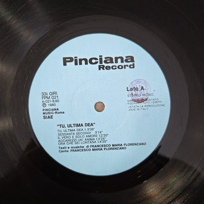 LP Francesco Florenzano- Tu, Ultima Dea FPM 021 Made In Italy 1980 Italian Music