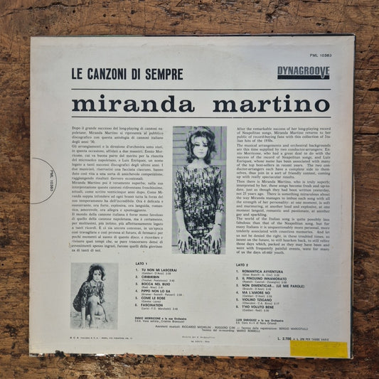 LP Miranda Martino Le Canzoni Di Sempre PSL 10383 Musica Italiana Vinile Italy