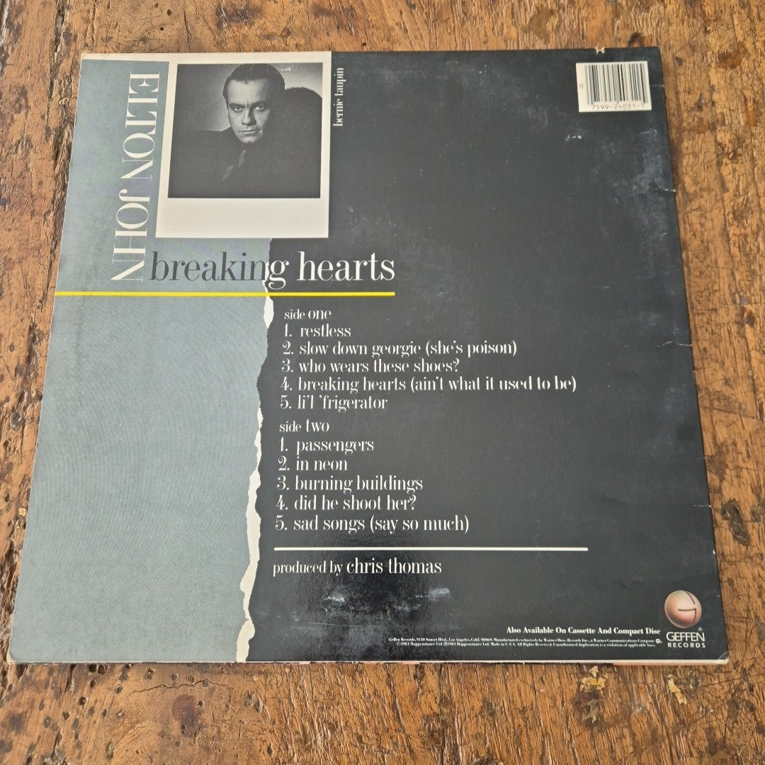 LP Elton John - Breakng Hearts GHS 24031 Musica Rock Pop 1984 Vinile