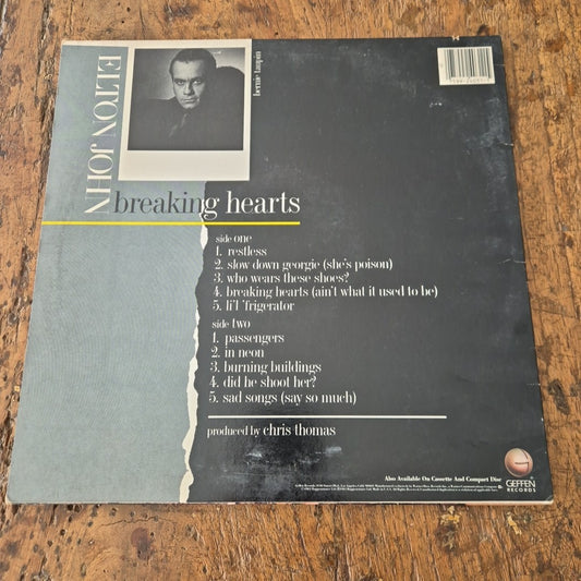LP Elton John - Breakng Hearts GHS 24031 Musica Rock Pop 1984 Vinile