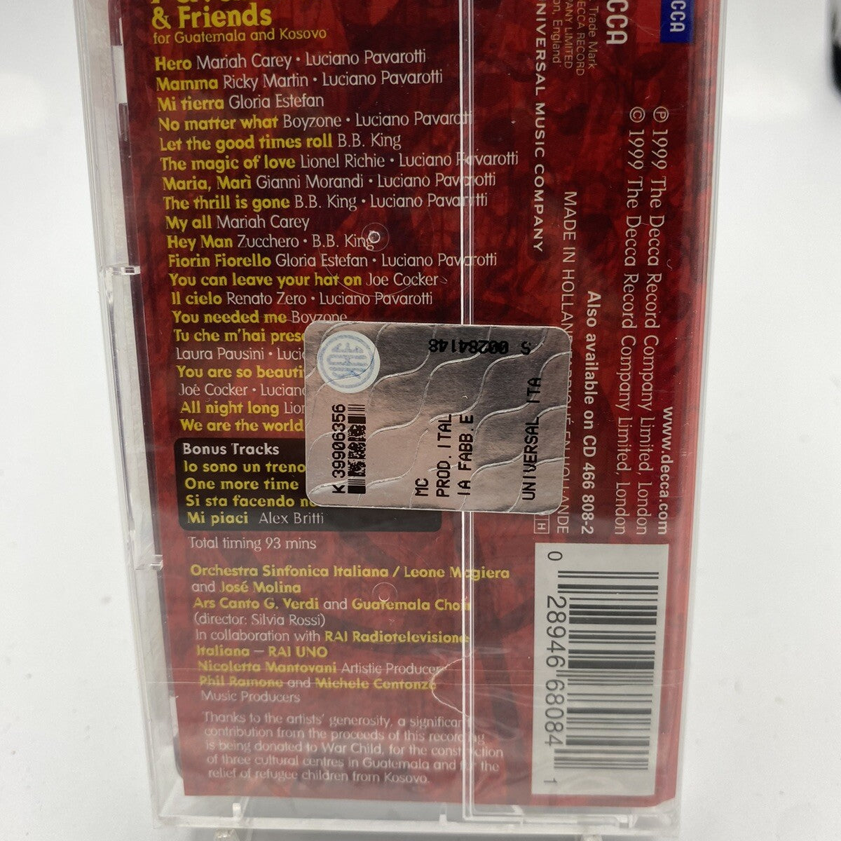 MUSICASSETTA Tape SS Pavarotti E Friends Musica Lirica Classica Italy