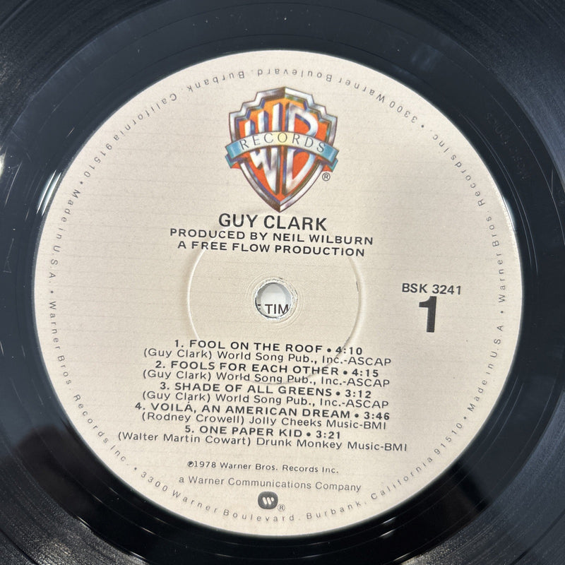 LP Guy Clark BSK 3241 Italy 1978 Rock Folk Country 1978 Vinile