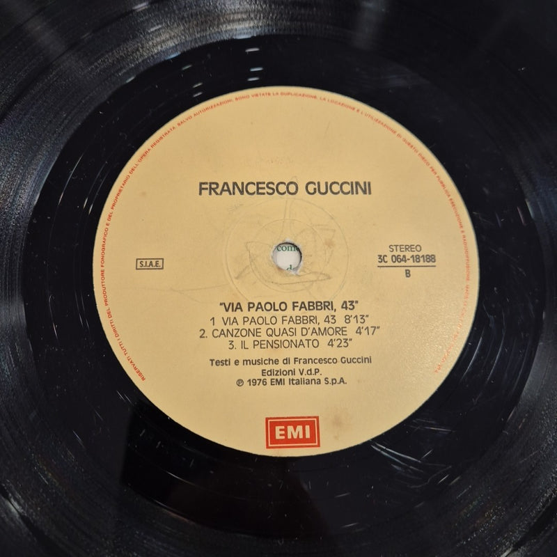 LP Francesco Guccini - Via Paolo Fabbri 43 3C 064-188 Musica Pop Italiana Vinile