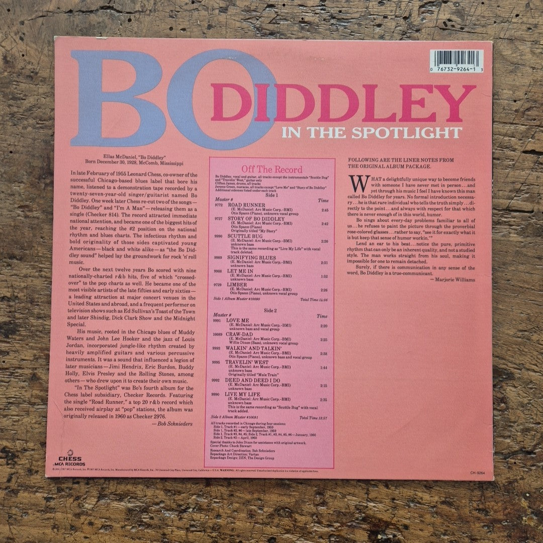 LP Bo Diddley In The Spotlight CH-9264 Made In USA 1987 Musica Rock Vinile