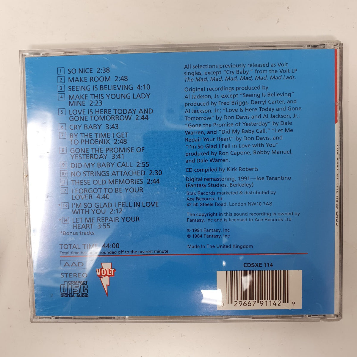 CD The Mad Lads – The Best Of The Mad Lads Volt – CDSXE 114