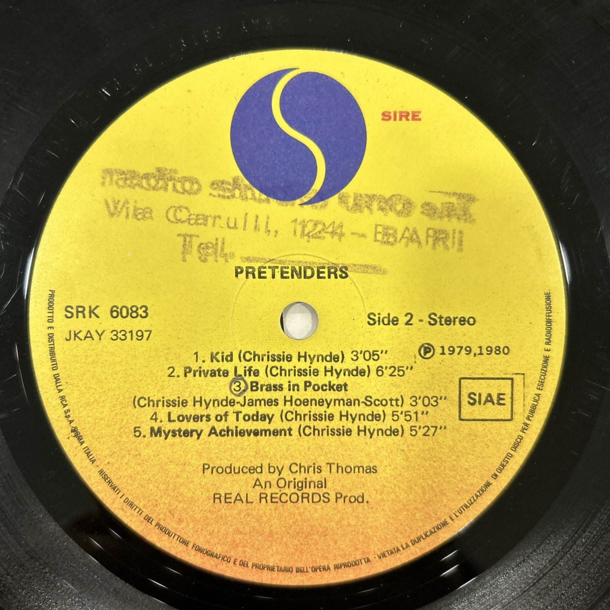 LP Pretenders - SRK 6083 Vinile 1980 Italy Rock New Wave