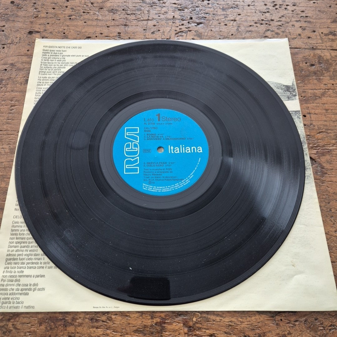 LP Ron - Calypso PL 31705 Musica Italiana Chanson Pop Italy 1983 Rock