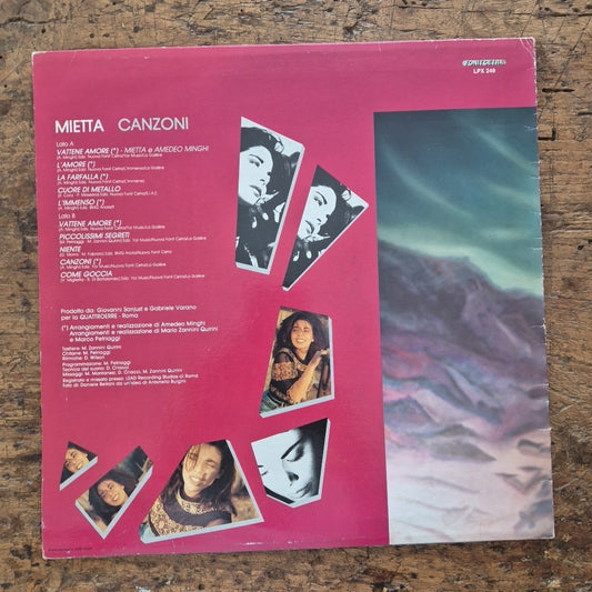 LP Mietta Canzoni LPX 249 Made In Italy 1990 Musica Italiana Vinile Pop