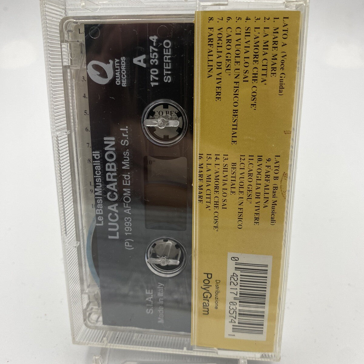 MUSICASSETTA Tape VG Karaoke Basi Musicali Luca Carboni