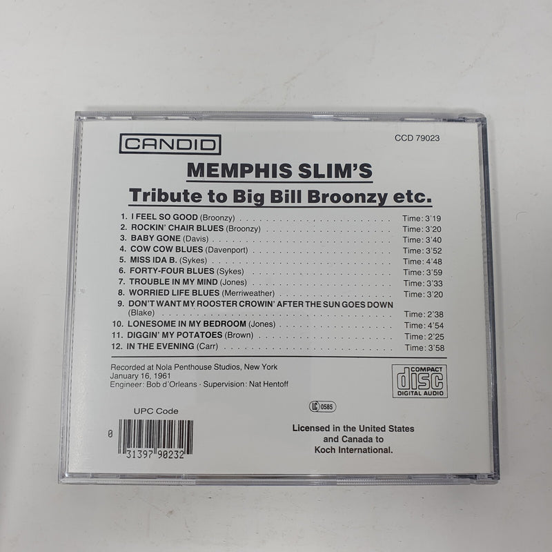 CD Memphis Slim's Tribute To Big Bill Broonzy, Leroy Carr, Cow Cow..