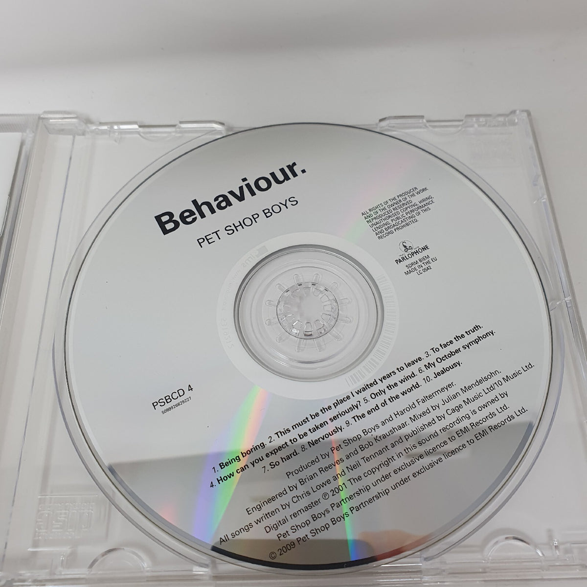 CD Pet Shop Boys – BehaviourParlophone – PSBCD 4 Europe 2009