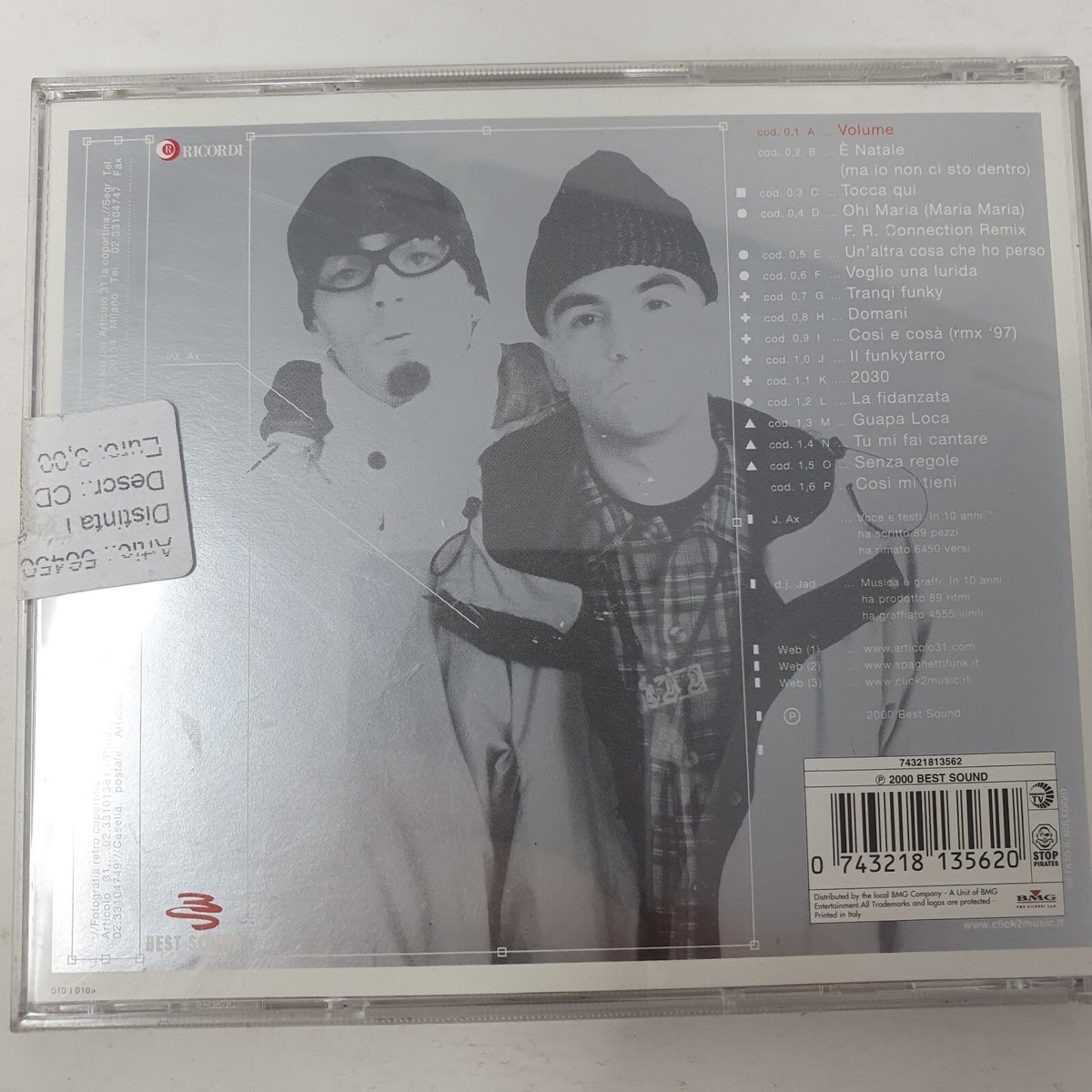CD Articolo 31 – Greatest Hits Best Sound – 74321813562