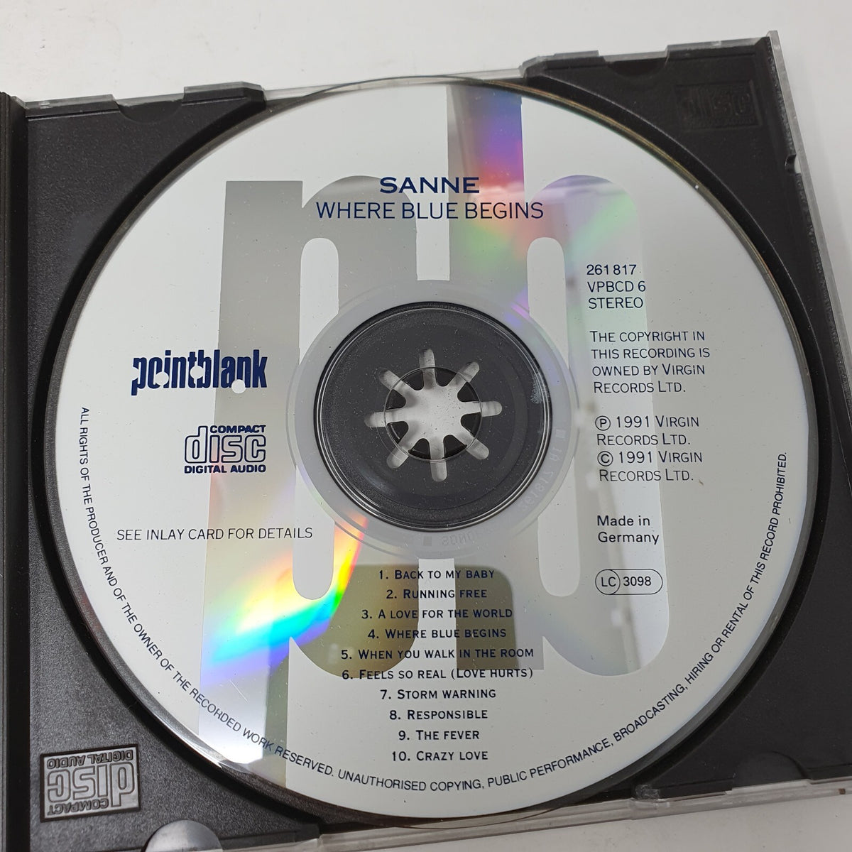CD Sanne – Where Blue Begins Virgin – 261 817