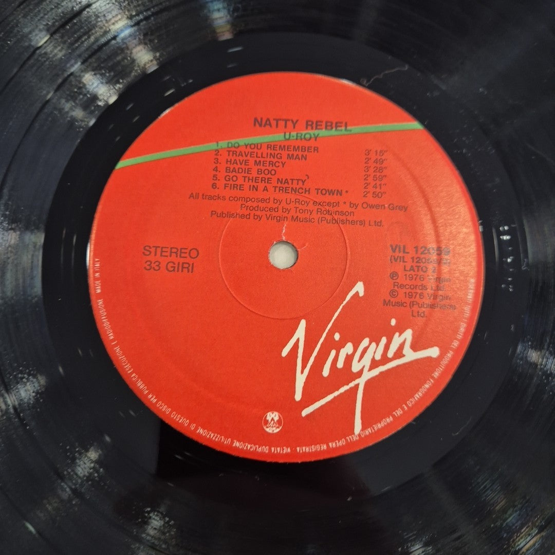 LP Natty Rebel - U-Roy VIL 12059 Virgin Italy 1976 Musica Reggae Dub Vinile