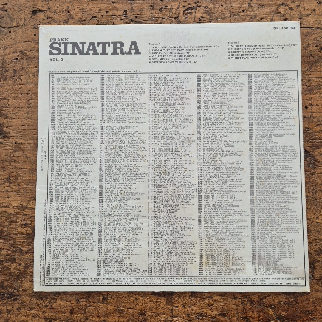 LP Frank Sinatra Vol. 2  SIGILLATO SM 3631 Jazz Big Band VINILE 12