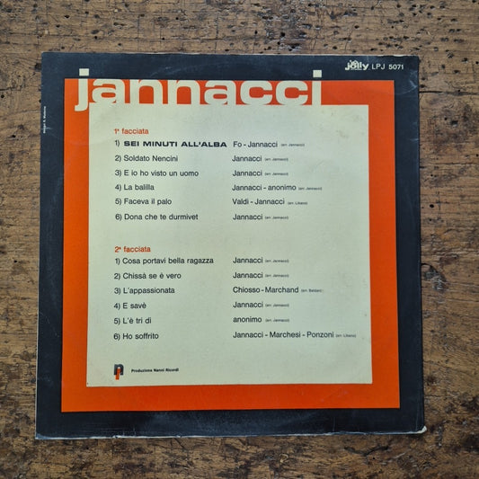 LP Enzo Jannacci - Sei Minuti All'alba LPJ 5071 Musica Italiana Vinile