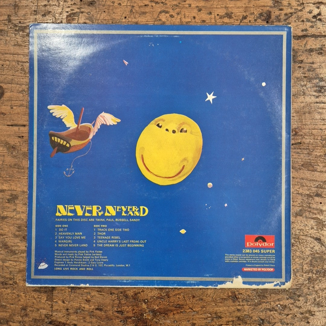 LP Pink Fairies - Never-neverland 2383-045 Polydor Made In UK Vinile Musica Rock
